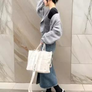 [옷자락]여성 캔버스 괴물수납 크로스끈 토트백