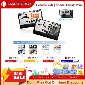 Haute42 마그네틱 C-AT 레버리스 파이트스틱 히트박스 컨트롤러 PC/PS4/PS5용 아케이드