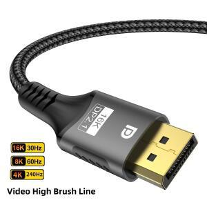 16K DP 2.1 8K@120Hz 80Gbps HDR 비디오 오디오 디스플레이포트 케이블 노트북 TV xbox호환 프로젝터 게이