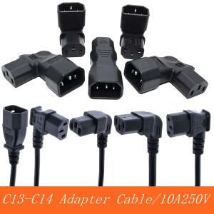 IEC60320 C13 각도 변환기 연장 케이블 - C14 PDU 위로 직각 전원 남성 여성 AC 코드