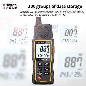 SNDWAY SW-723 가스 감지기 이산화탄소 CO2 모니터 알람 9999 PPM 센서 전문 테스터 장치 미터