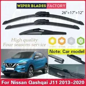 닛산 Qashqai J11 2013 2014 2015 2016 2017 2018 2019 2020 26 17 12 전면 후면 와이퍼 블레이드 창