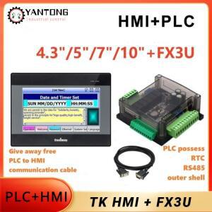 COOLMAY HMI 및 PLC 터치 스크린 콤보 세트  통신 케이블 포함  4.3 인치  5 7 10 FX3U-14M  24M  30M  56M