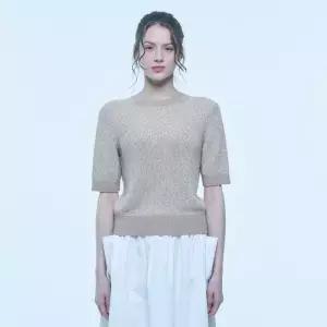 [유닛]브라이트 크루넥 풀오버 (UFKKCN114N-GOLD)