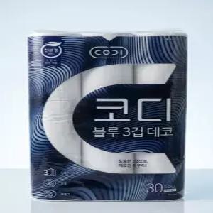 [크리넥스] 코디 블루 3겹 데코 화장지 27m 30롤 *3팩
