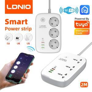 LDNIO 스마트 플러그 멀티탭 TUYA 와이파이 원격 제어 타이머 소켓 라인 필터 홈 스위치 EU KR UK US 콘센