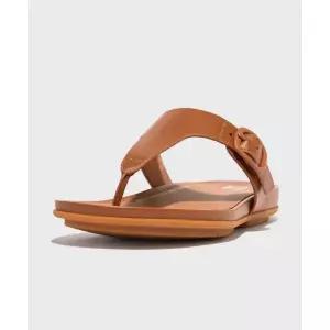 FITFLOP 그라시에 버클 토포스트 레더 쪼리 Light Tan 117209