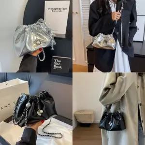 코인잉크크로스백 유광 여성 가방 실버 데일리 미니