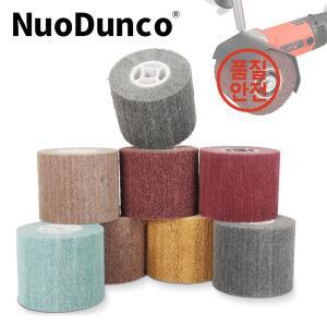 120x100x19mm 부직포 나일론 연마 플랩 휠 브러시 스테인레스 스틸 금속 디버링 드럼 도구 60-600 그릿