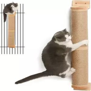 후쿠마루 고양이 긁힘 기둥 35 x 4.5 벽 가구 고무 나무 장착 된 다기능을 두꺼운