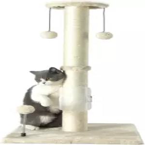 PEEKAB 32 키 큰 고양이 긁기 트 사이잘 로프 실내 셀프 지 브러시 수직 베이지