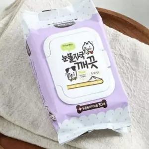반려동물 전용 세정 티슈 변색예방 눈물자국 제거 30매 캡형 페퍼민트 추출물 첨가 강아지 눈물자국 티슈