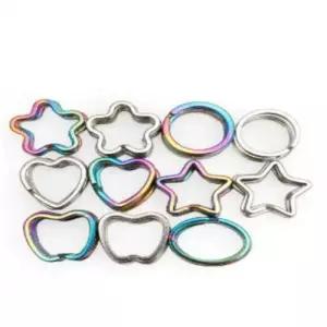 [아우트_66]키링 하트 스타 열쇠고리 열쇠고리 DIY 10pcs
