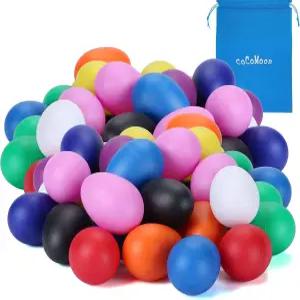 를 위한 문 셰이커 악기 40Pcs 뮤지컬 마라카스 타악기 10가지 색상 이스터 와 음악 파티를 보관 가방 학습