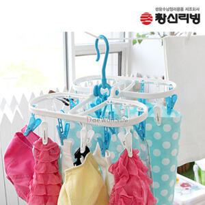 창신리빙 스카이 집게 건조걸이24P/옷걸이/건조대/집게걸이/빨래건조대/미니건조대/빨래집게후크