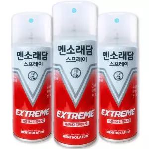 멘소래담 스프레이 에어 근육통 파스 핫 180m 3통