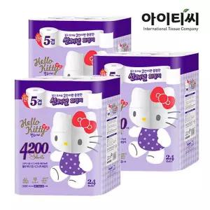 M[헬로키티] 시그니쳐 5겹 프리미엄 화장지 24롤 3팩