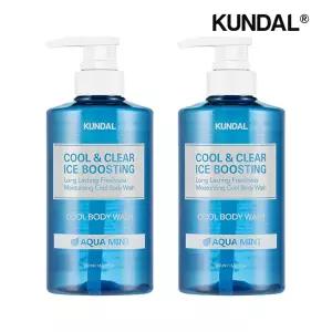 [쿤달]쿤달 쿨 앤 클리어 아이스 부스팅 쿨 바디워시 아쿠아민트 500ml x2개
