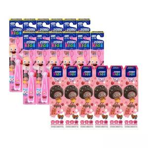 2080 키즈 3스텝 칫솔, 브레드이발소, 핑크, 12개 + 베리믹스 치약, 브레드이발소, 80g, 6개