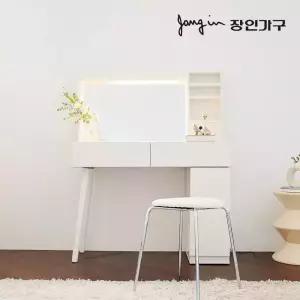 장인가구 뜨레야 LED 거울 원목 콘솔 하부 수납 화장대 (스툴 미포함)