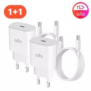 [2개] 알로코리아 컴팩트 25W C타입 초고속충전기+고속충전 케이블 UC125PPS