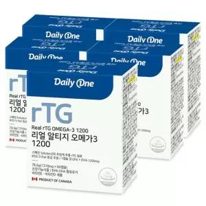 데일리원 리얼 알티지 오메가3 1200 1300mg X 60캡슐 5통