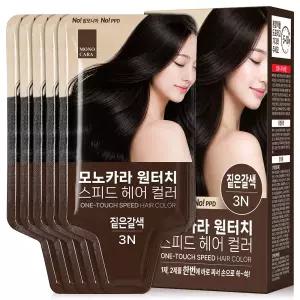 모노카라 새치염색약 원터치 스피드 샐프염색 염모제 짙은갈색 30g 5개입