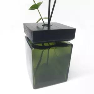 그린 대용량 디퓨저용기 1000ml (사각우드캡포함) 디퓨져공병 유리병