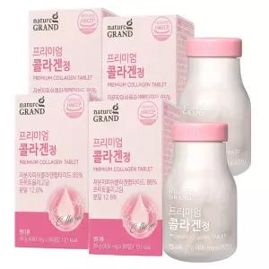 프리미엄 콜라겐정 90정 4통 12개월분 저분자 피쉬 콜라겐 펩타이드 부원료 프락토올리고당 분말 히알루론산 혼합제제 함유