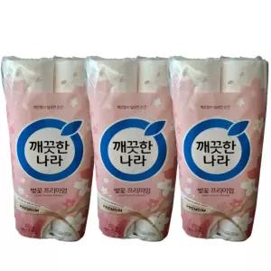 깨끗한나라 벚꽃 프리미엄 3겹 화장지 28m 30롤 3팩