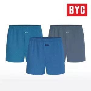 BYC 남성 3매입 순면 트렁크팬티 니트면 사각박서 MCF2335