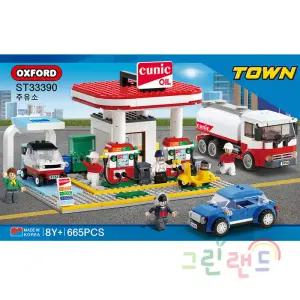 타운 주유소 st33390 oil 어린이블럭 8세이상 665pcs 키즈블록 옥스포드 타운시리즈 그린랜드79