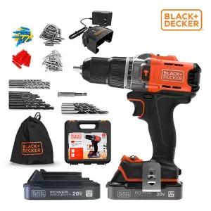블랙앤데커 햄머드릴 드라이버 20V MAX BCD383D2XK-KR (배터리2개,악세사리 100PCS 포함)