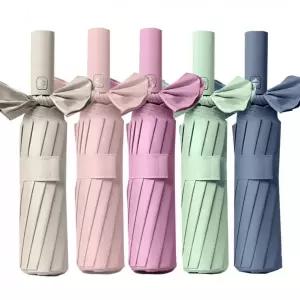 튼튼한 8k 12k 마카롱 컬러 자동 3단 우산 양산 5컬러 자외선 차단 보관가방 양우산