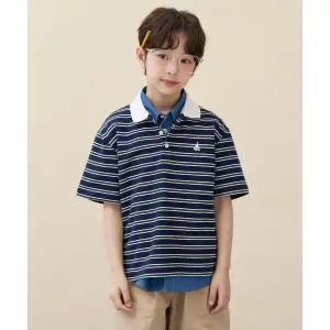 매장정품 빈폴 키즈 BEANPOLE KIDS 멀티 스트라이프 럭비 반소매 티셔츠 네이비 (BI6342U04R) BI6342U04R 3