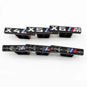 글로스 블랙 화이트 3D ABS 로고 X2 퍼포먼스 배지 BMW 호환 M 파워 X5 X6 프론트 그릴 엠블럼 X3 X4 자동