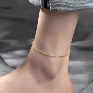 [하프클럽/]뱀줄 발찌 심플 레이어드 데일리 얇은 슬림 체인 발지 커플 두줄