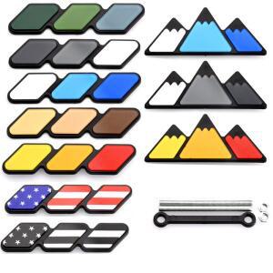3D ABS 자동차 3 색 그릴 로고 전면 데칼 엠블럼 배지 스티커 도요타 타코마 4 러너 툰드라 FJ RAV4 액세서