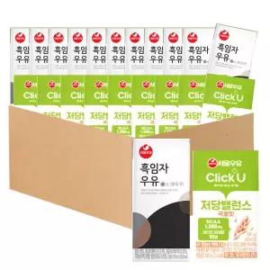 서울우유 흑임자우유 190mlx12개+클릭유 저당밸런스 곡물맛 140mlx12개