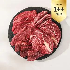 1++NO.9 등급 한우 구이모듬 600g (등심200g +갈비살 로스모듬 400g)