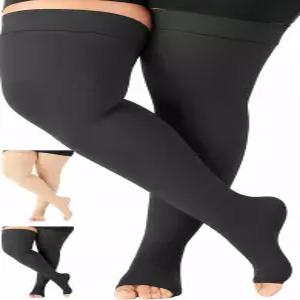 여성 및 남성용 압박 허벅지 높이 2030mmHg 림프부종 DVT 혈전증 다리 에 대한 발가락이 열린 무릎 위