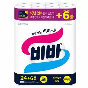 유한킴벌리 비바 도톰한 3겹 화장지 25M 30롤 x1개