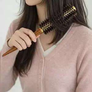 헤어 롤브러쉬 우드 1P 드라이빗 뿌리 볼륨 앞머리 롤빗 헤어롤 스타일링-WFOJZ5K