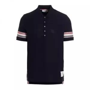THOM BROWNE  RWB 트리밍 텍스처 코튼 반팔 카라티 MJP169A J0046 415