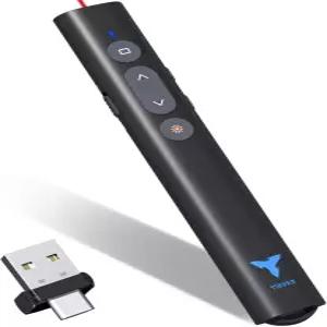파워포인트 프레젠테이션용 클리커 TIBURN 100피트 USB/USBC 2 in 1 슬라이드 Mac/Win/컴퓨터/노트북