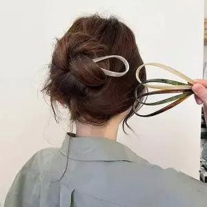 그린 자개 비녀 머리핀 올림머리 헤어핀 전통비녀