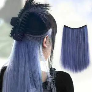붙임머리 가발 헤어피스 실버그레이 애쉬블루 투톤
