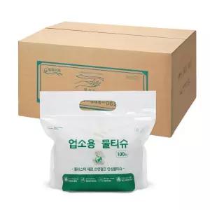 참화이트 100% 천연펄프 업소용 물티슈 100매 6개
