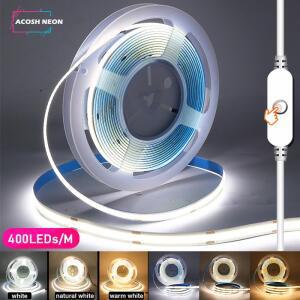 1M COB LED 스트립 5V USB 400 흰색/ 흰색/자연 흰색 고밀도 유연한 리본 테이프 RA90 빛