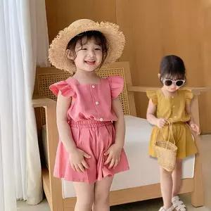 [조이멀티]린넨프릴 주름 치마바지 여아 상하세트 205439